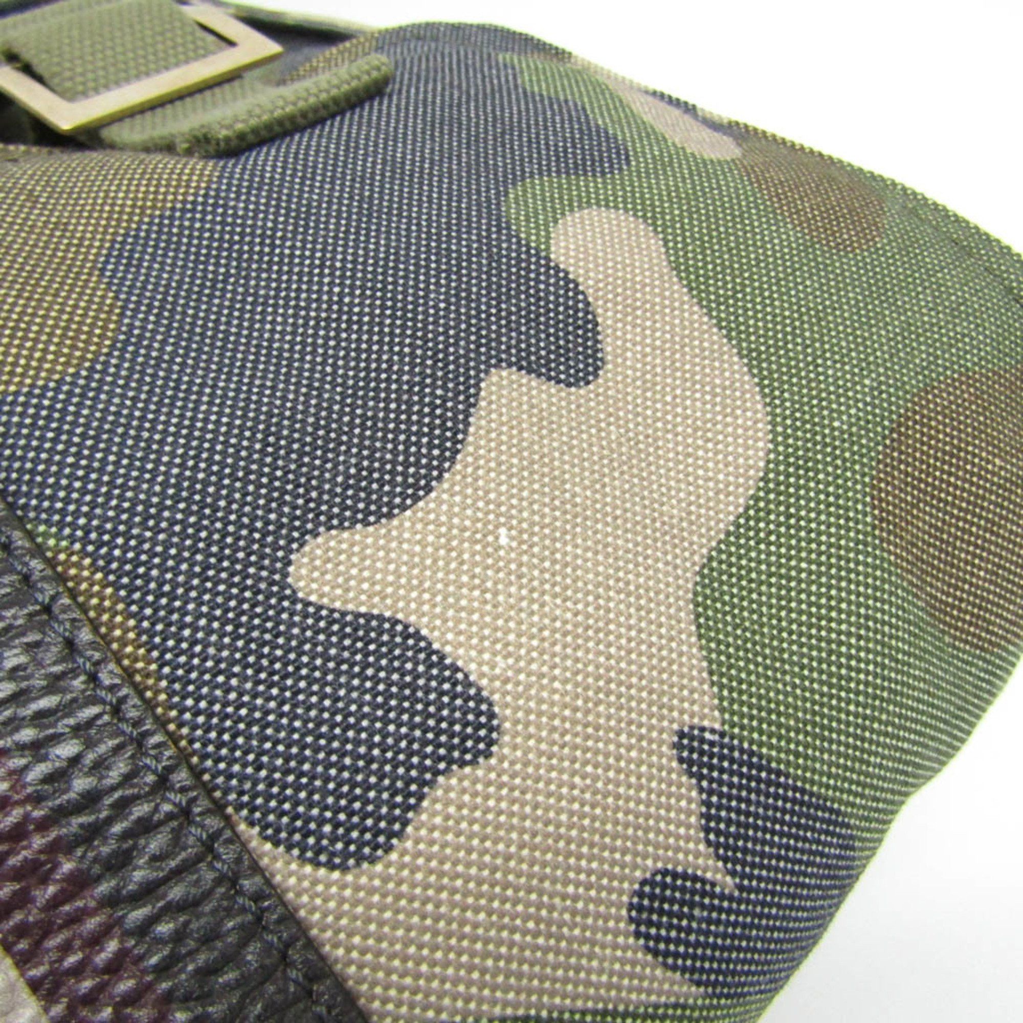 Valentino Valentino Garavani Military Women,Men Leather,Canvas Backpack Khaki Size ONE SIZE - 7 Thumbnail