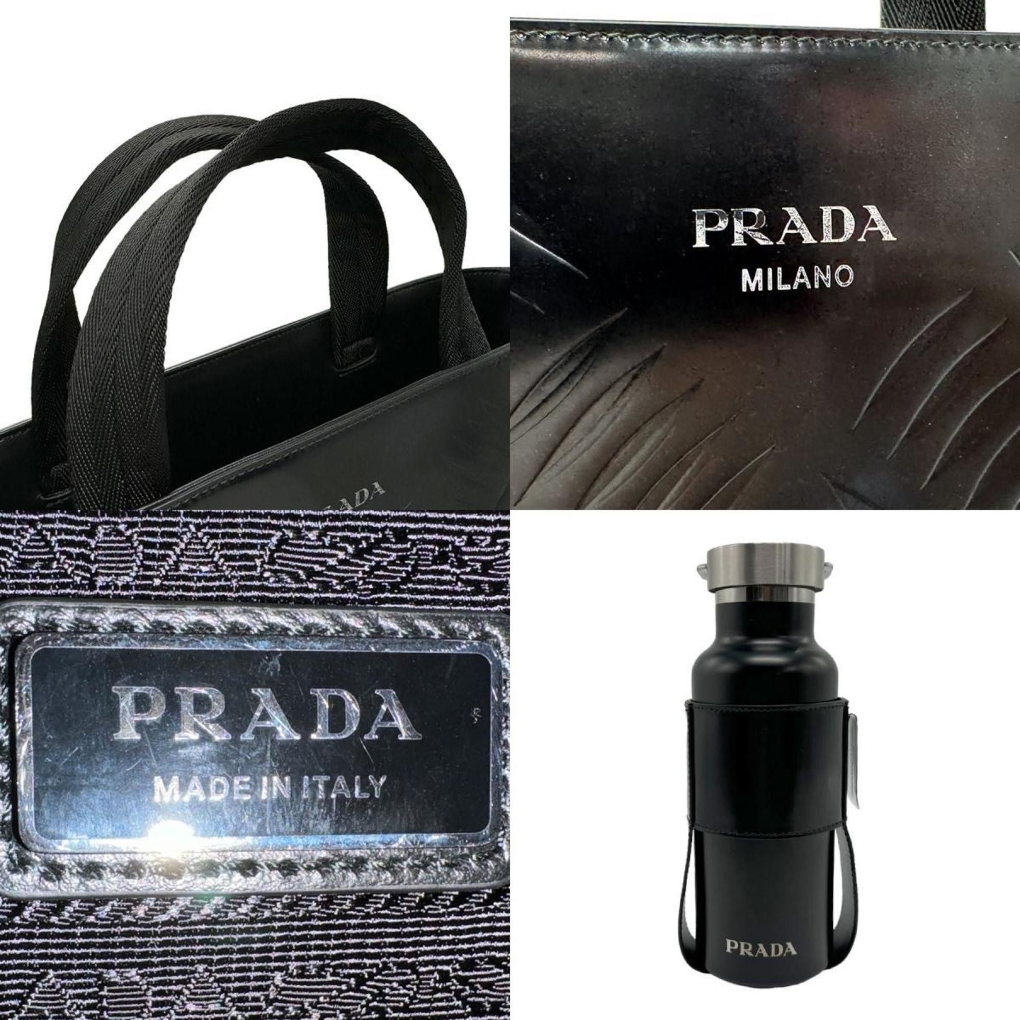Prada PRADA handbag coated leather black men's n0268 Size ONE SIZE - 4 Thumbnail