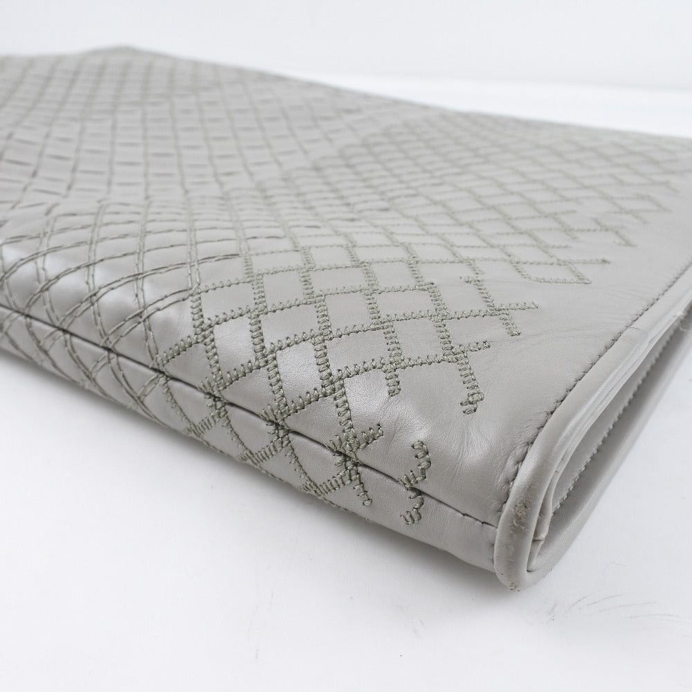 Bottega Veneta Intrecciato Grey Leather Handbag (Pre-Owned) Size ONE SIZE - 8 Thumbnail