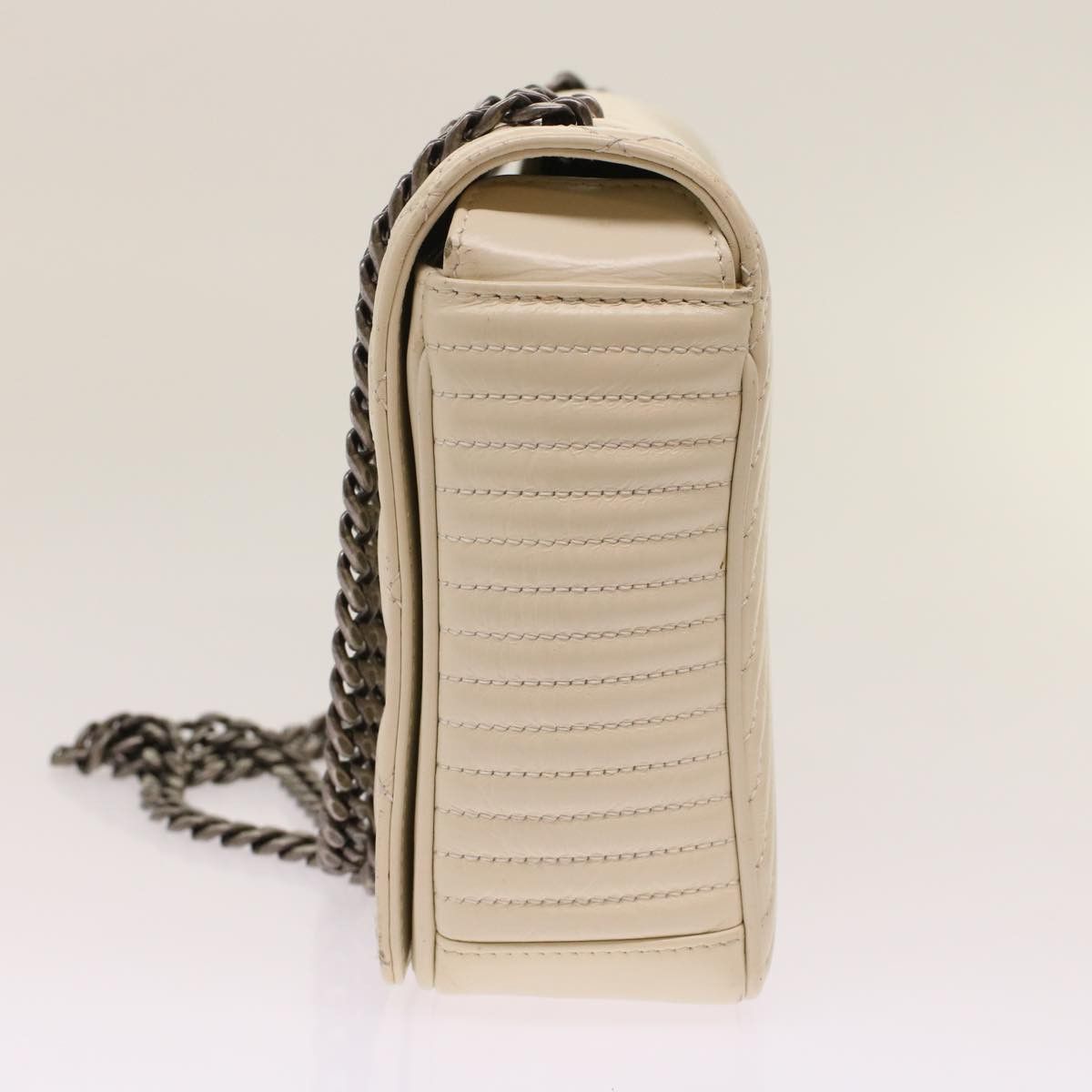 Chanel Coco Boy White Leather Shoulder Bag (Pre-Owned) Size ONE SIZE - 9 Thumbnail