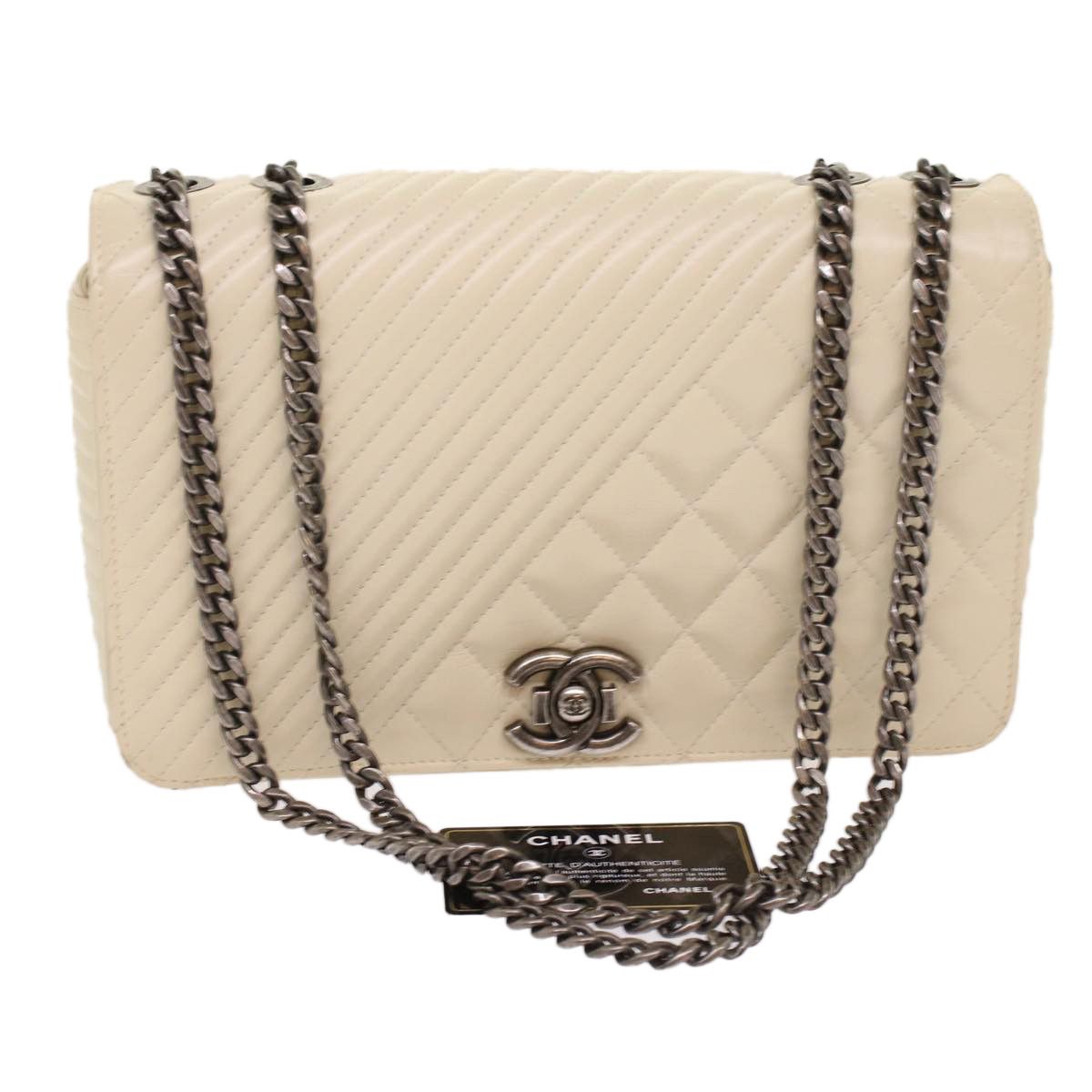 Chanel Coco Boy White Leather Shoulder Bag (Pre-Owned) Size ONE SIZE - 11 Thumbnail