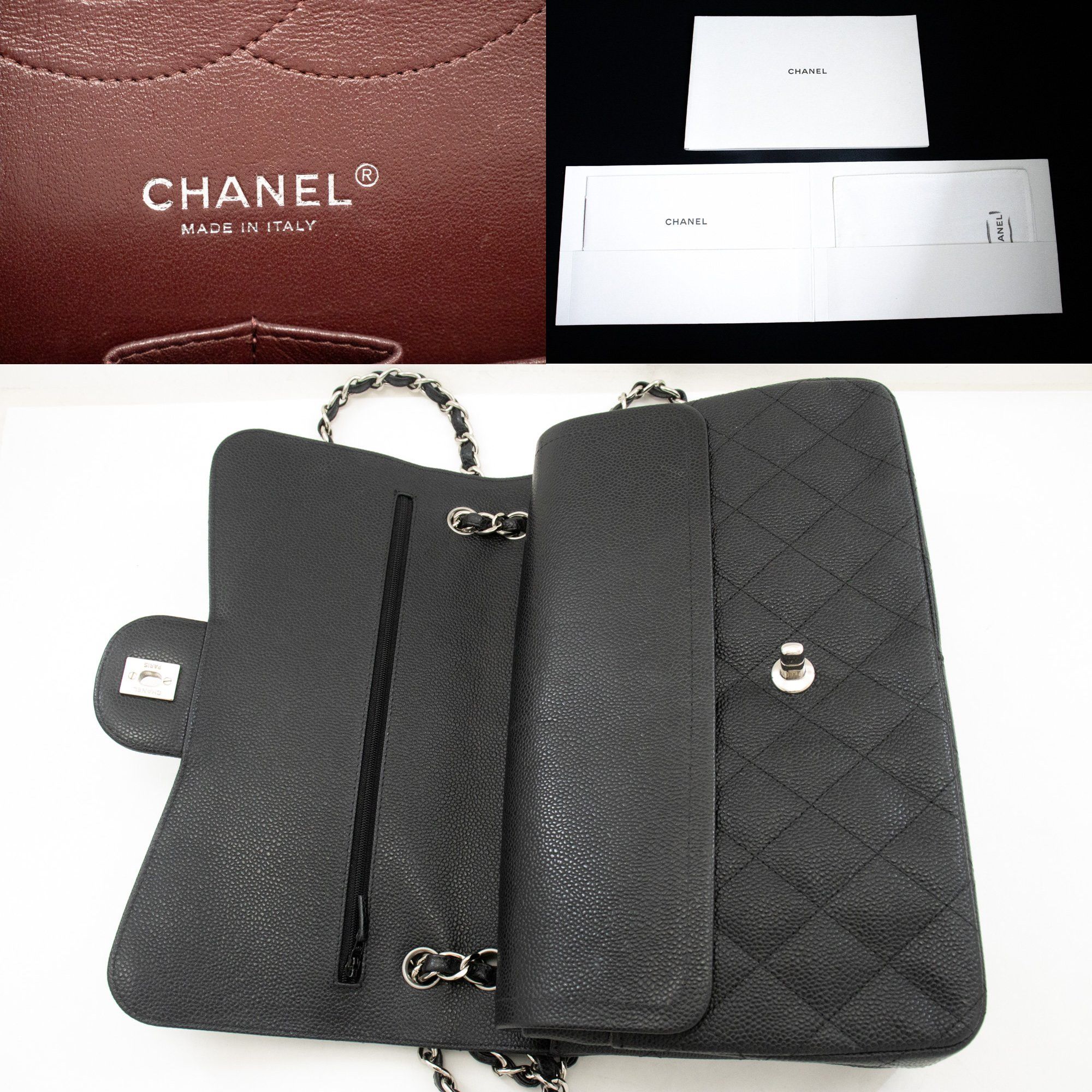 Chanel Double Flap Black Leather Shoulder Bag (Pre-Owned) Size ONE SIZE - 12 Thumbnail