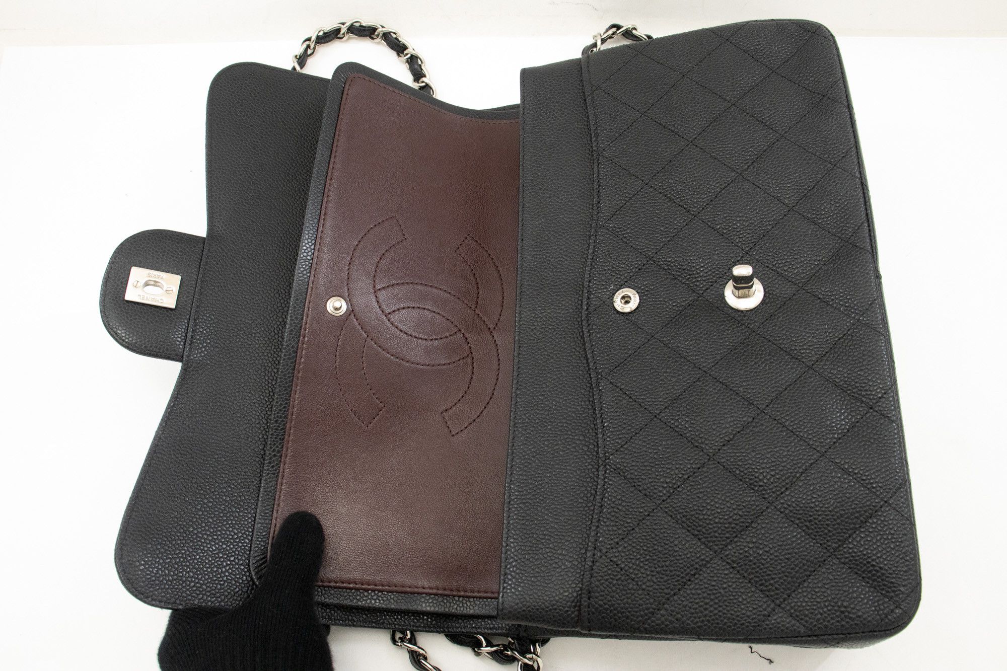 Chanel Double Flap Black Leather Shoulder Bag (Pre-Owned) Size ONE SIZE - 10 Thumbnail