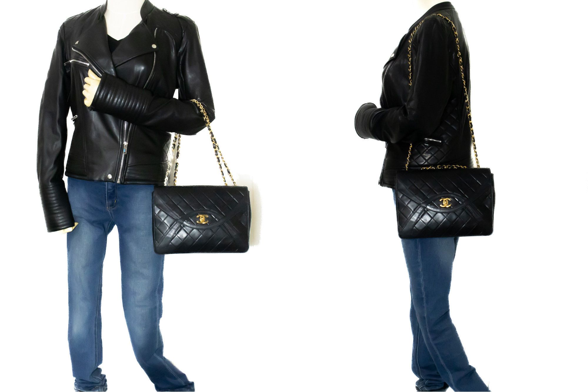 Chanel Flap Bag Black Leather Shoulder Bag (Pre-Owned) Size ONE SIZE - 7 Thumbnail