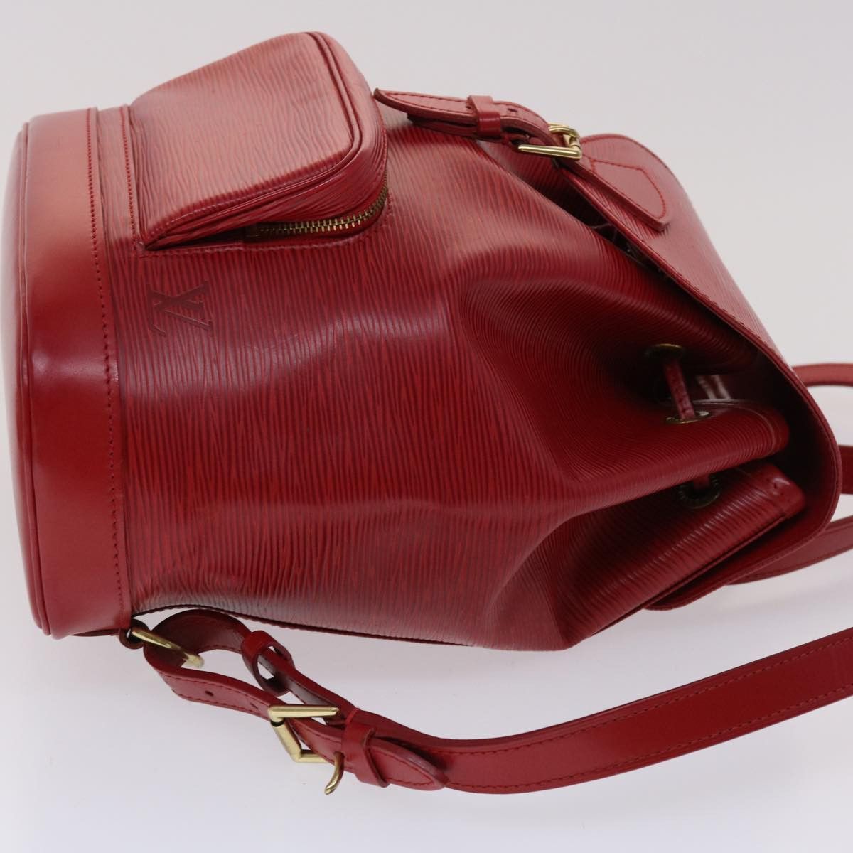 Louis Vuitton Montsouris Red Leather Backpack Bag (Pre-Owned) Size ONE SIZE - 11 Thumbnail