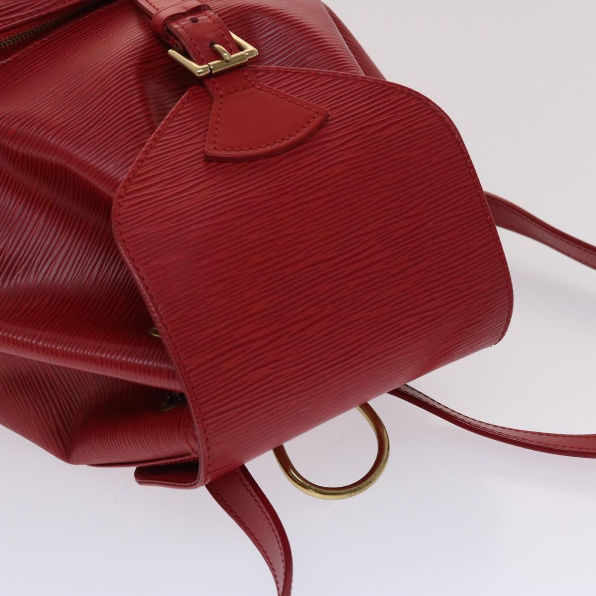 Louis Vuitton Montsouris Red Leather Backpack Bag (Pre-Owned) Size ONE SIZE - 4 Thumbnail
