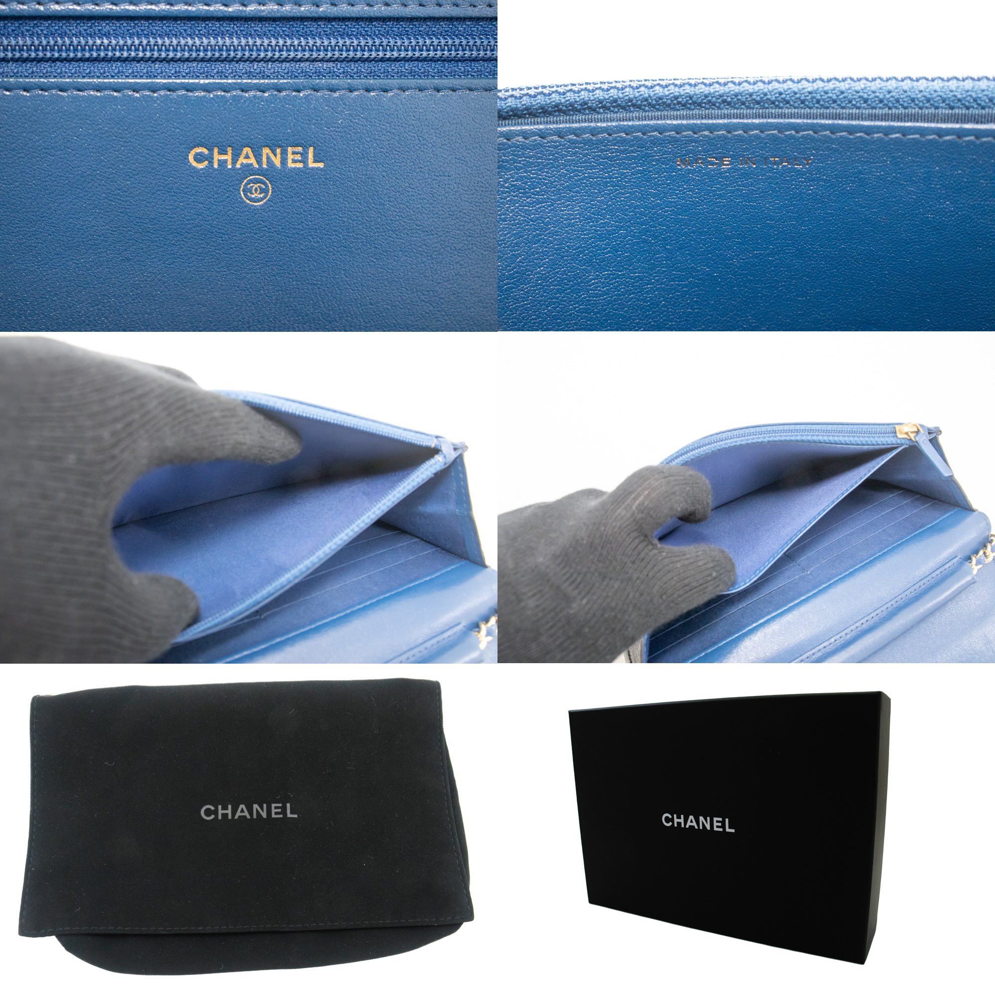 Chanel Wallet On Chain Blue Leather Wallet (Pre-Owned) Size ONE SIZE - 8 Thumbnail
