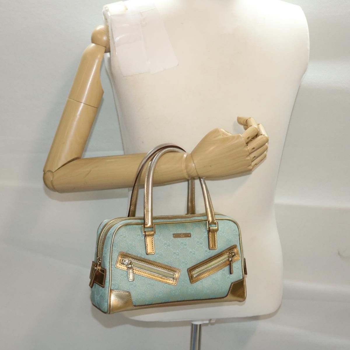 Gucci -- Blue Canvas Handbag (Pre-Owned) Size ONE SIZE - 9 Thumbnail