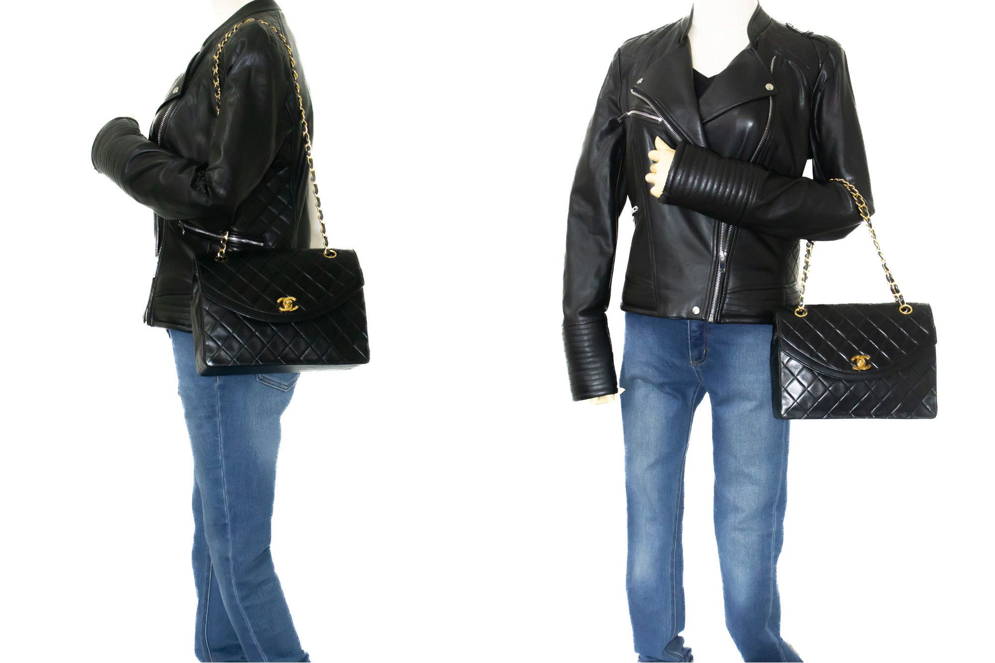 Chanel Half Moon Black Leather Shoulder Bag (Pre-Owned) Size ONE SIZE - 7 Thumbnail