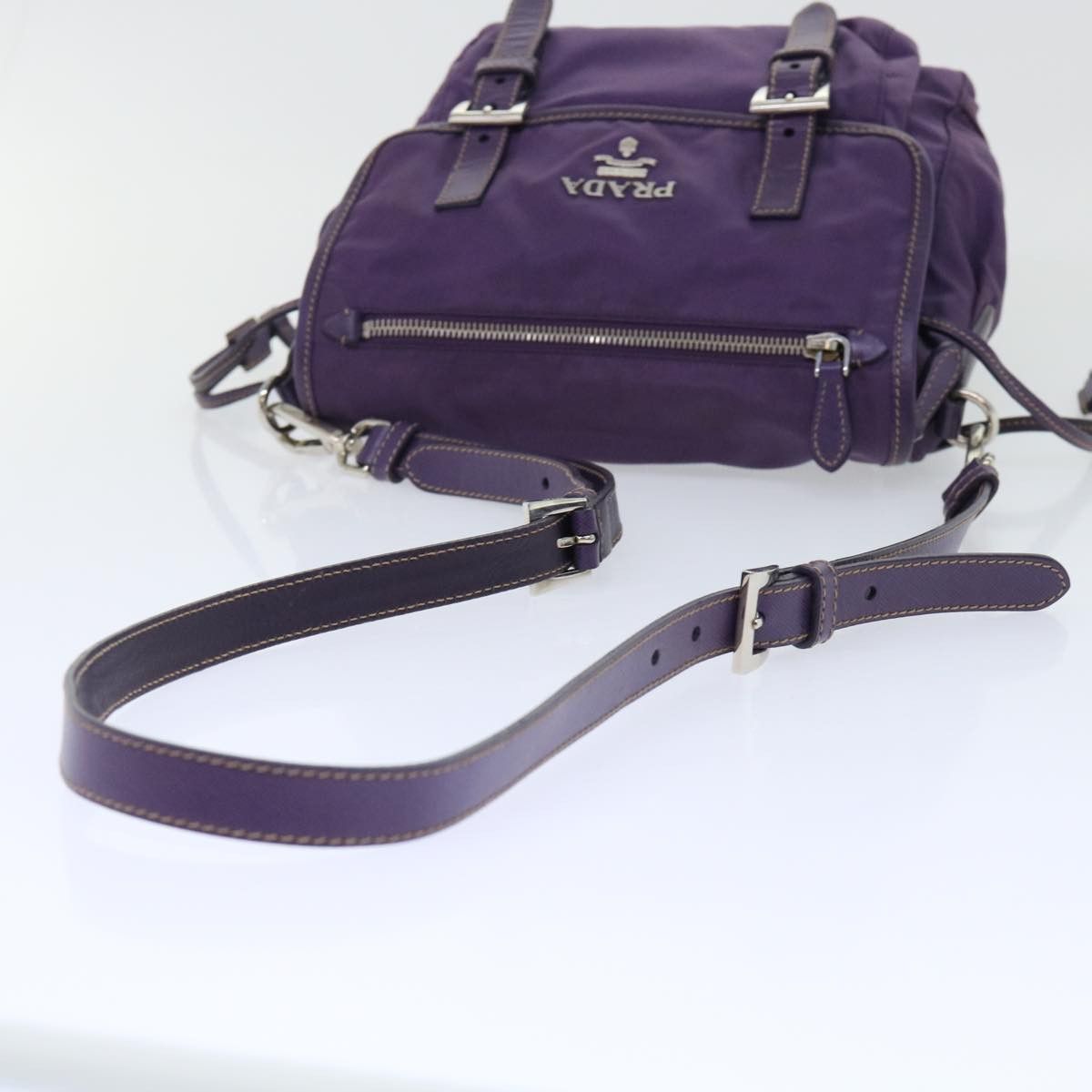 Prada Tessuto Purple Synthetic Shoulder Bag (Pre-Owned) Size ONE SIZE - 12 Thumbnail