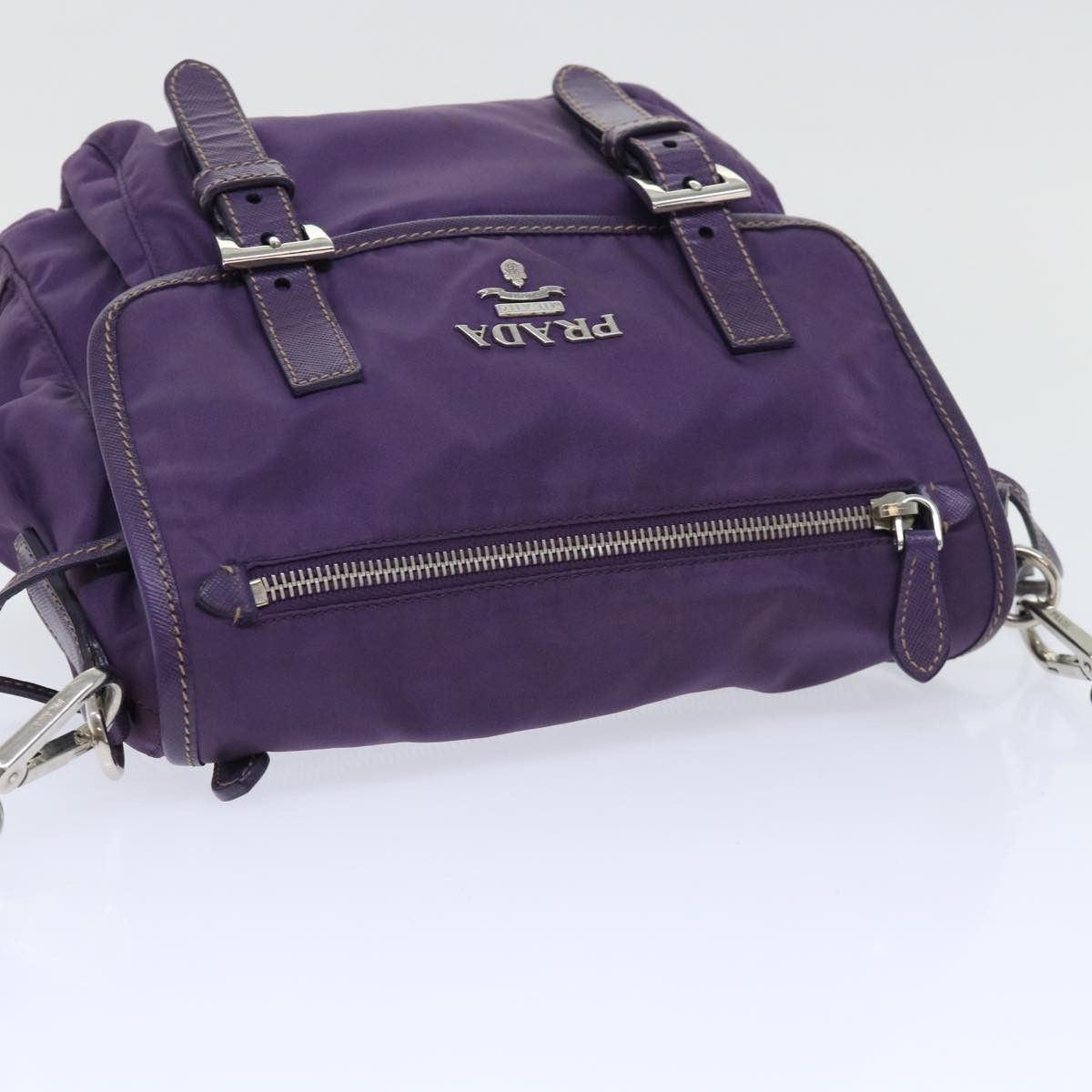Prada Tessuto Purple Synthetic Shoulder Bag (Pre-Owned) Size ONE SIZE - 4 Thumbnail