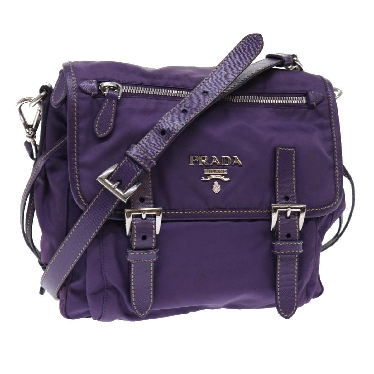 Prada Tessuto Purple Synthetic Shoulder Bag (Pre-Owned) Size ONE SIZE - 10 Thumbnail
