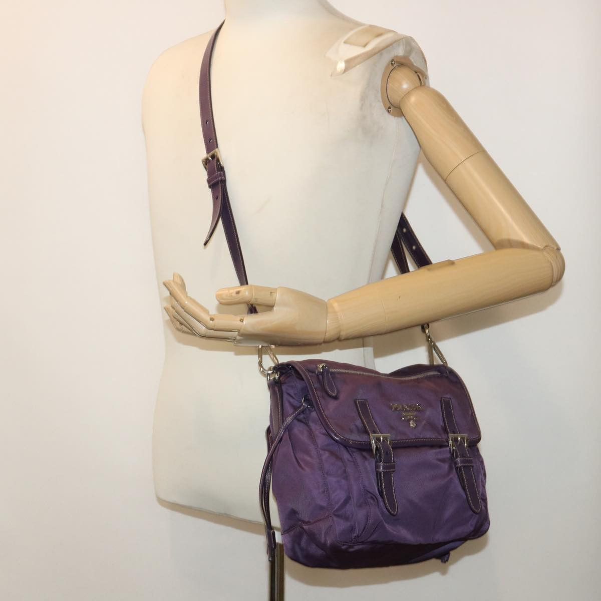 Prada Tessuto Purple Synthetic Shoulder Bag (Pre-Owned) Size ONE SIZE - 6 Thumbnail