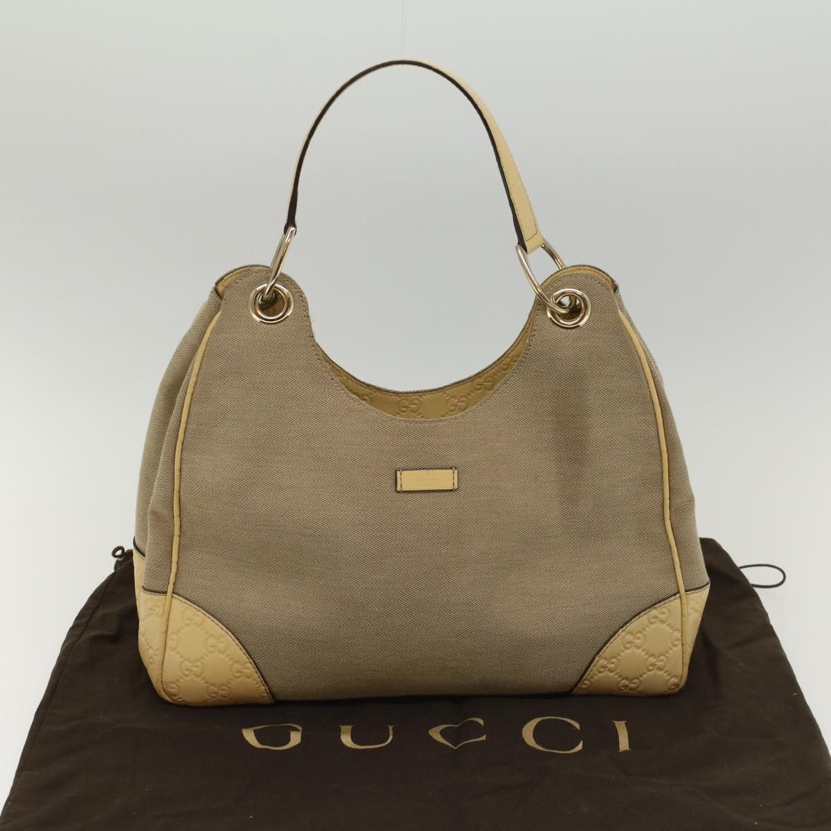 Gucci Hobo Grey Canvas Shoulder Bag (Pre-Owned) Size ONE SIZE - 8 Thumbnail