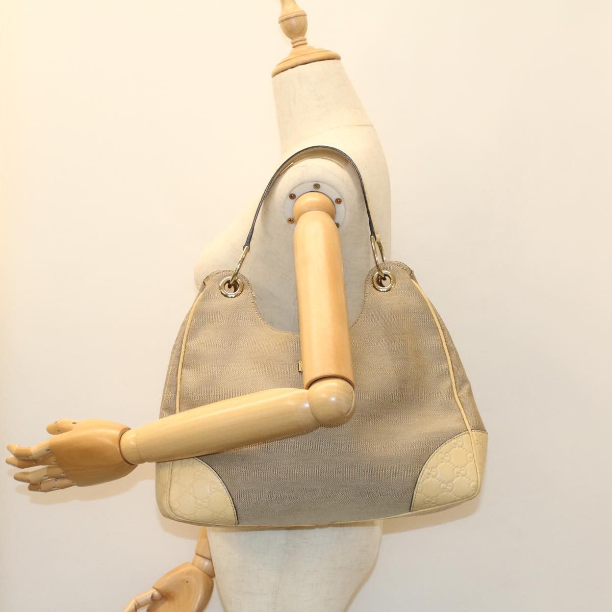 Gucci Hobo Grey Canvas Shoulder Bag (Pre-Owned) Size ONE SIZE - 7 Thumbnail