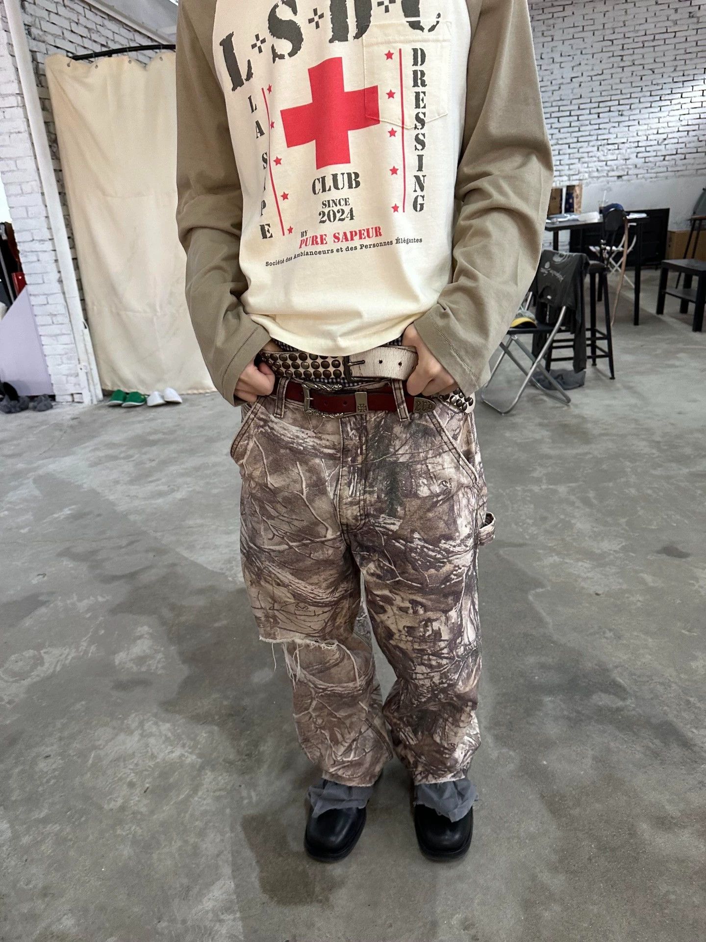 Enfants Riches Deprimes Enfants Riches Deprimes Branch camouflage overalls Size US 30 / EU 46 - 7 Thumbnail