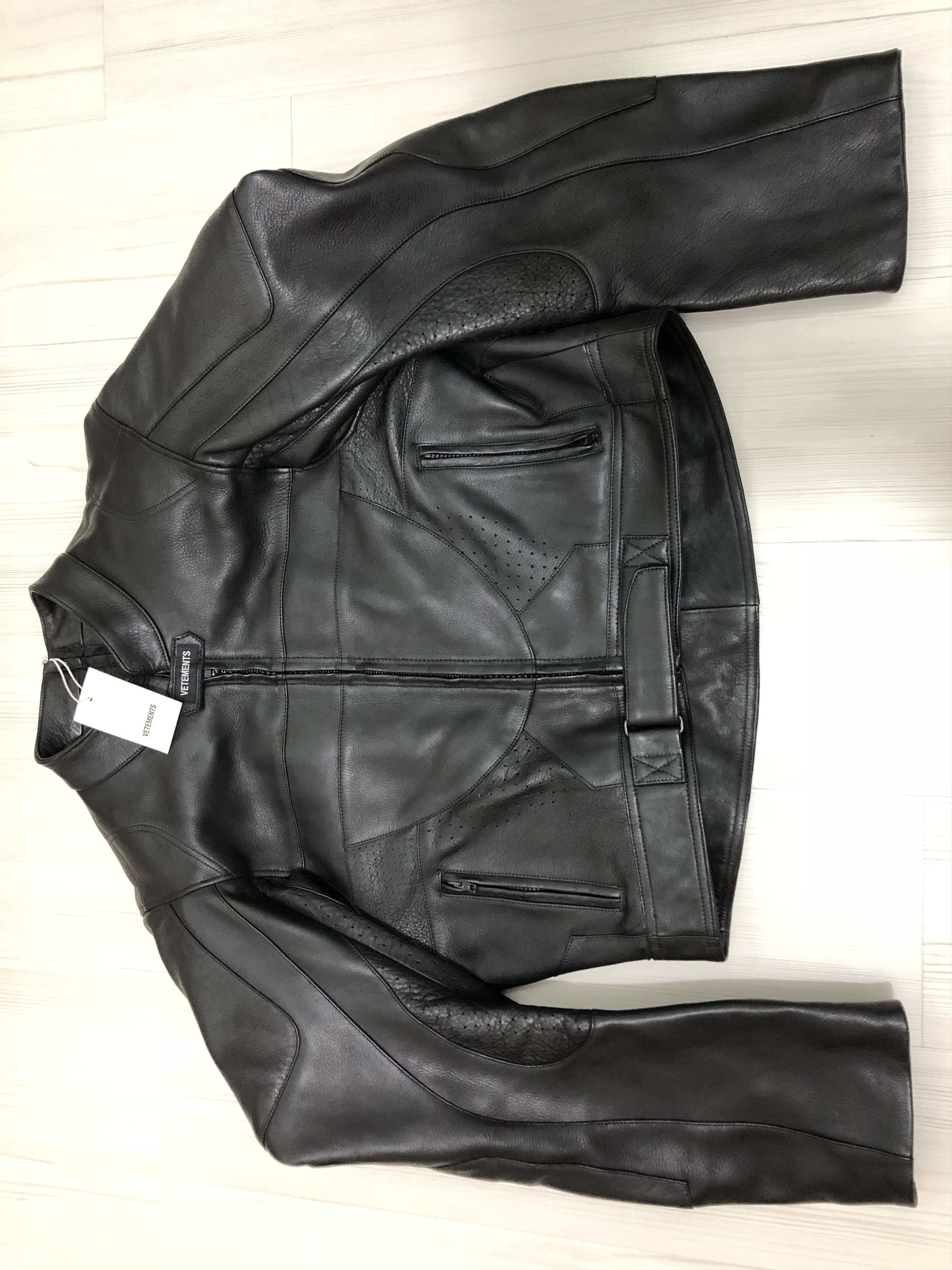 Vetements Last Drop!Unisex Black Leather Moto Jacket M | Grailed