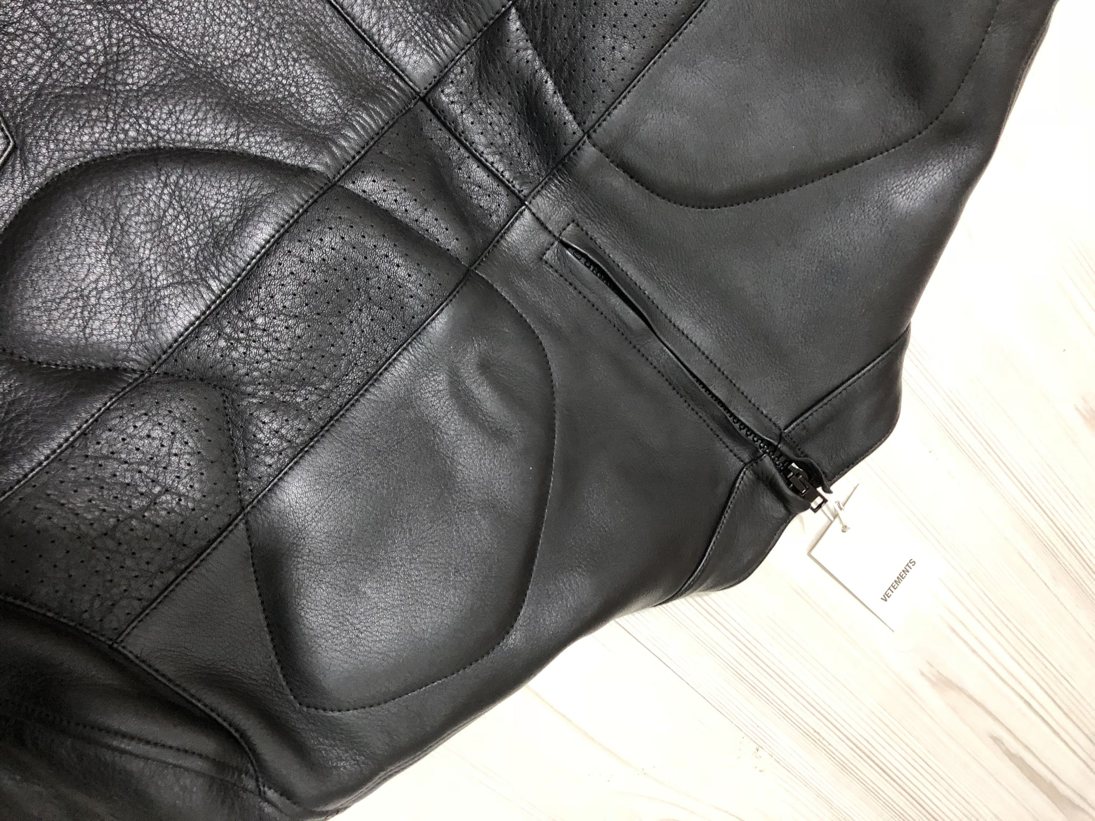 Vetements Last Drop!Unisex Black Leather Moto Jacket M | Grailed