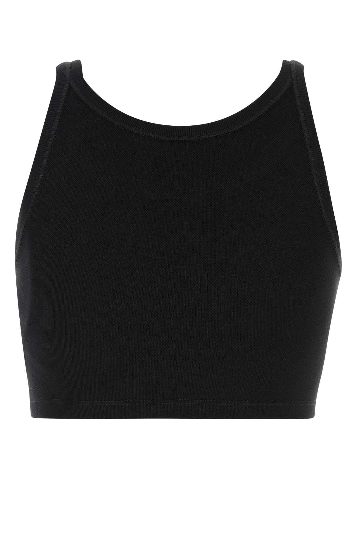 Palm Angels Black Piquet Top Size S / US 4 / IT 40 - 2 Thumbnail