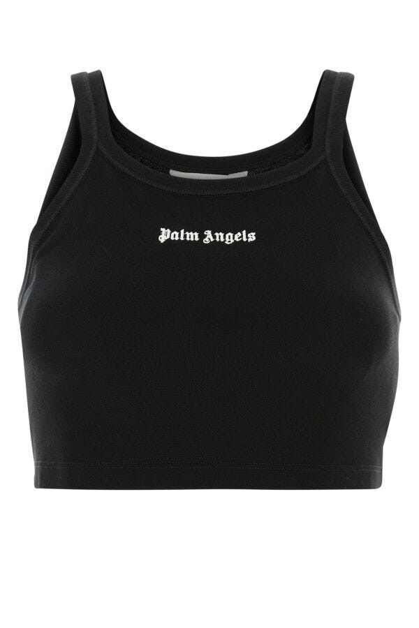 Palm Angels Black Piquet Top Size S / US 4 / IT 40 - 3 Thumbnail