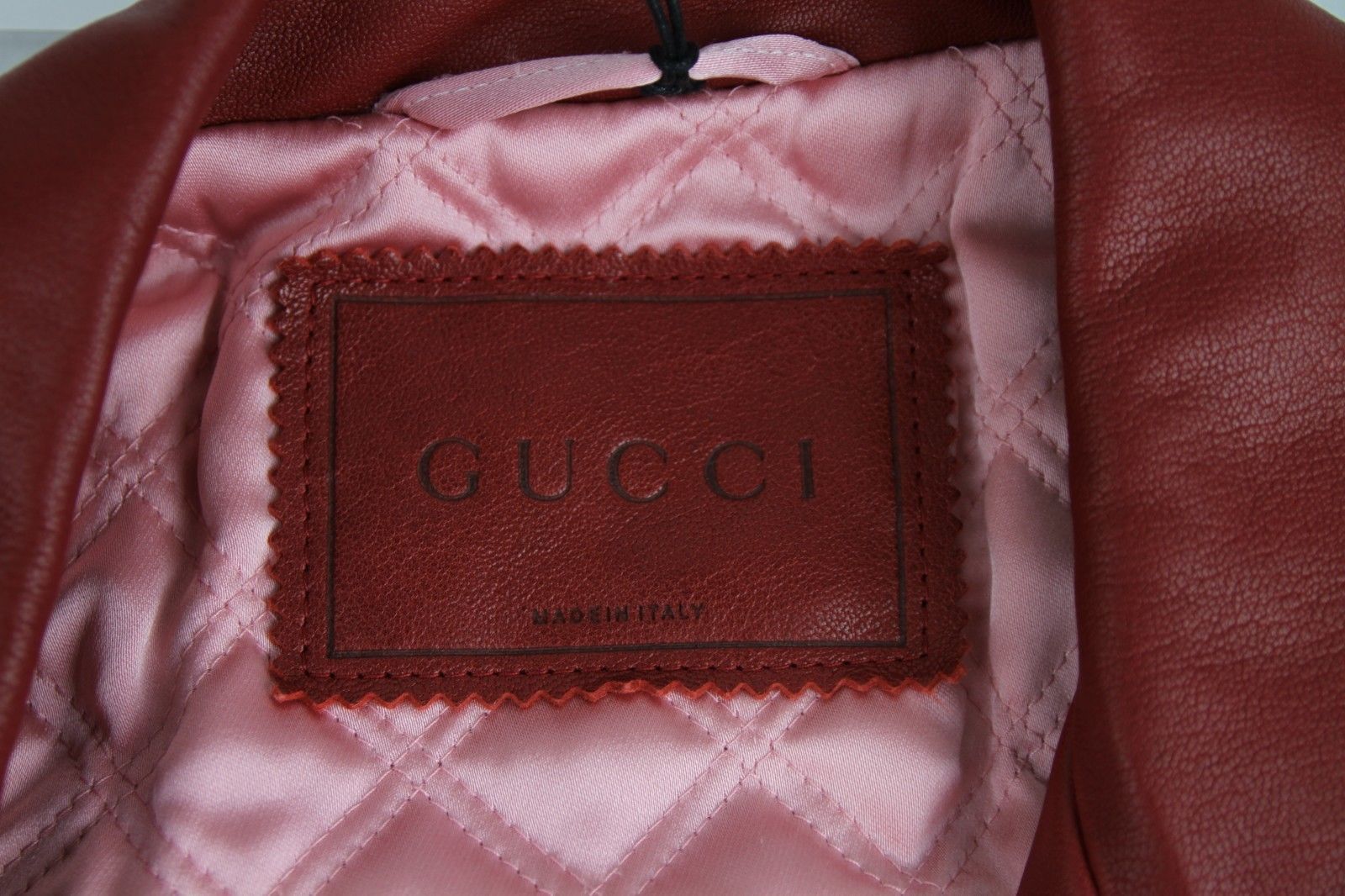 Gucci Women's Quilted Lining Red Biker Leather Jacket (G 38) Size XS / US 0-2 / IT 36-38 - 5 Thumbnail