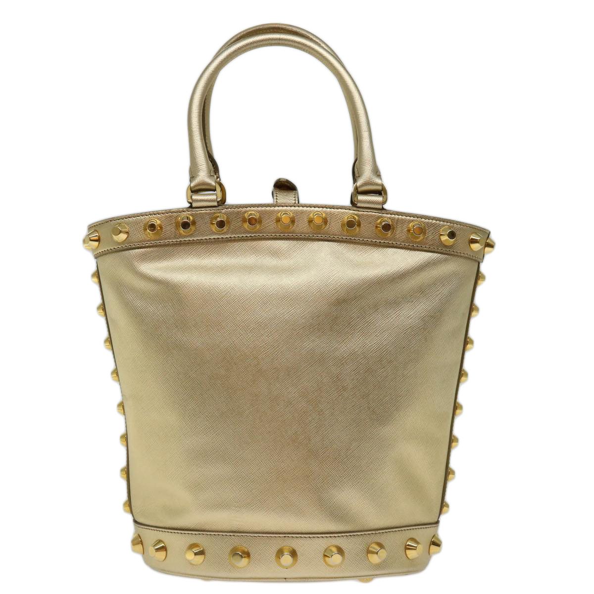 Prada Saffiano Gold Leather Handbag (Pre-Owned) Size ONE SIZE - 2 Thumbnail