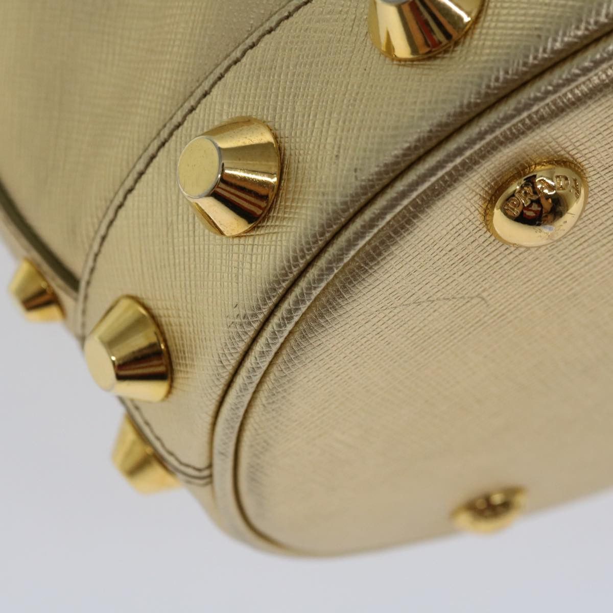 Prada Saffiano Gold Leather Handbag (Pre-Owned) Size ONE SIZE - 13 Thumbnail
