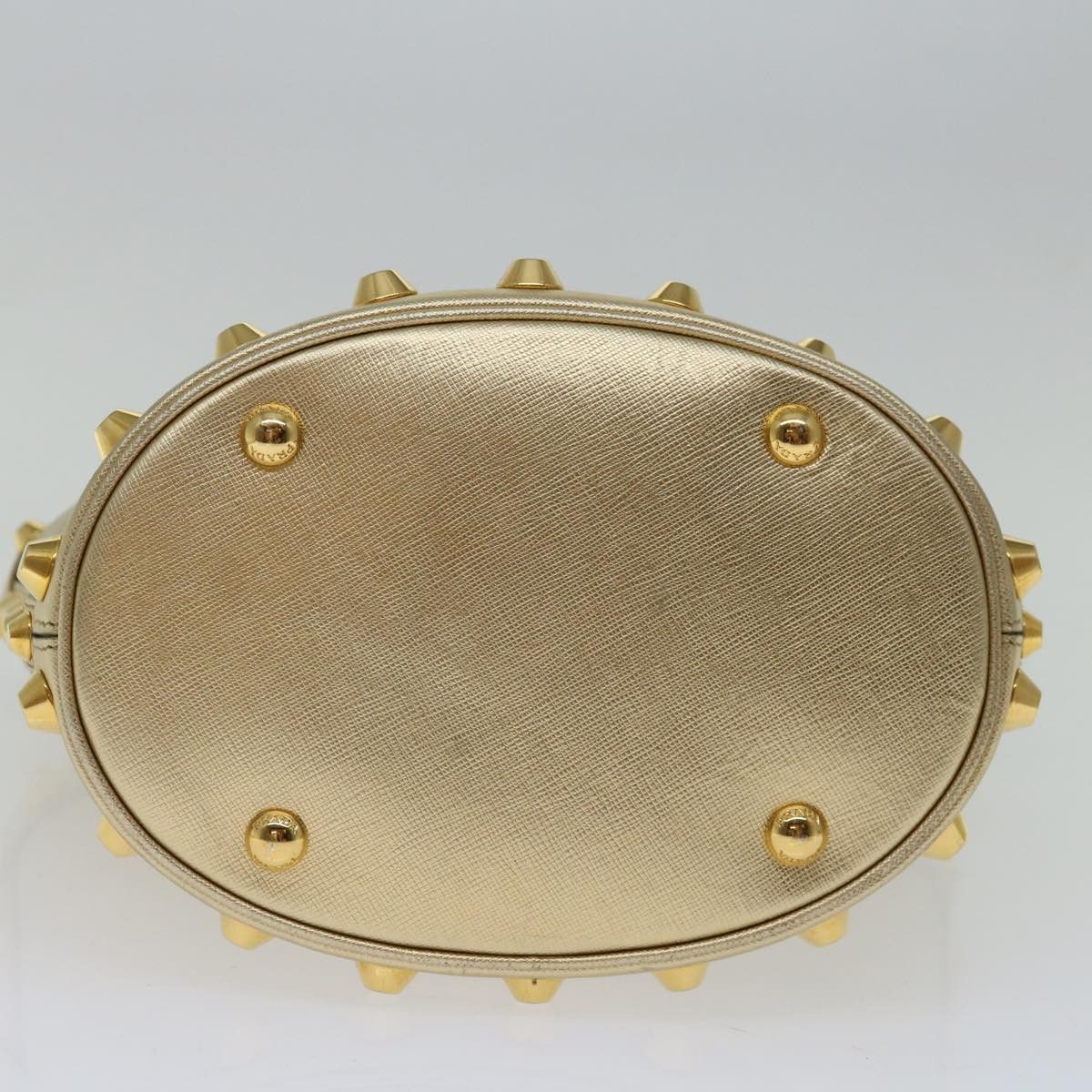 Prada Saffiano Gold Leather Handbag (Pre-Owned) Size ONE SIZE - 3 Thumbnail