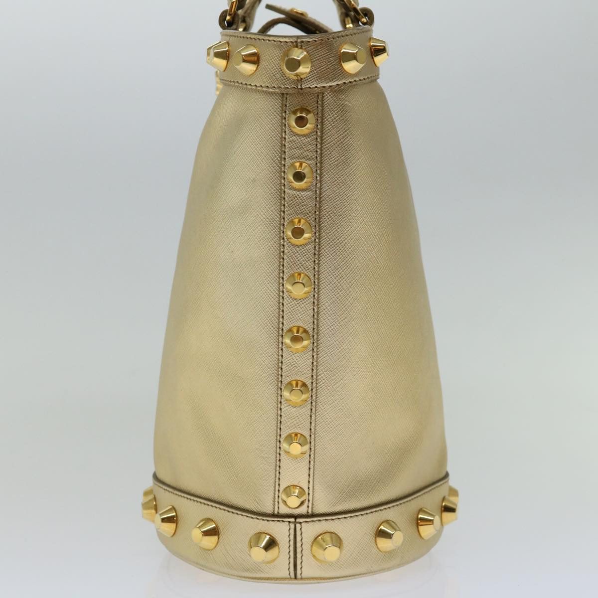Prada Saffiano Gold Leather Handbag (Pre-Owned) Size ONE SIZE - 4 Thumbnail