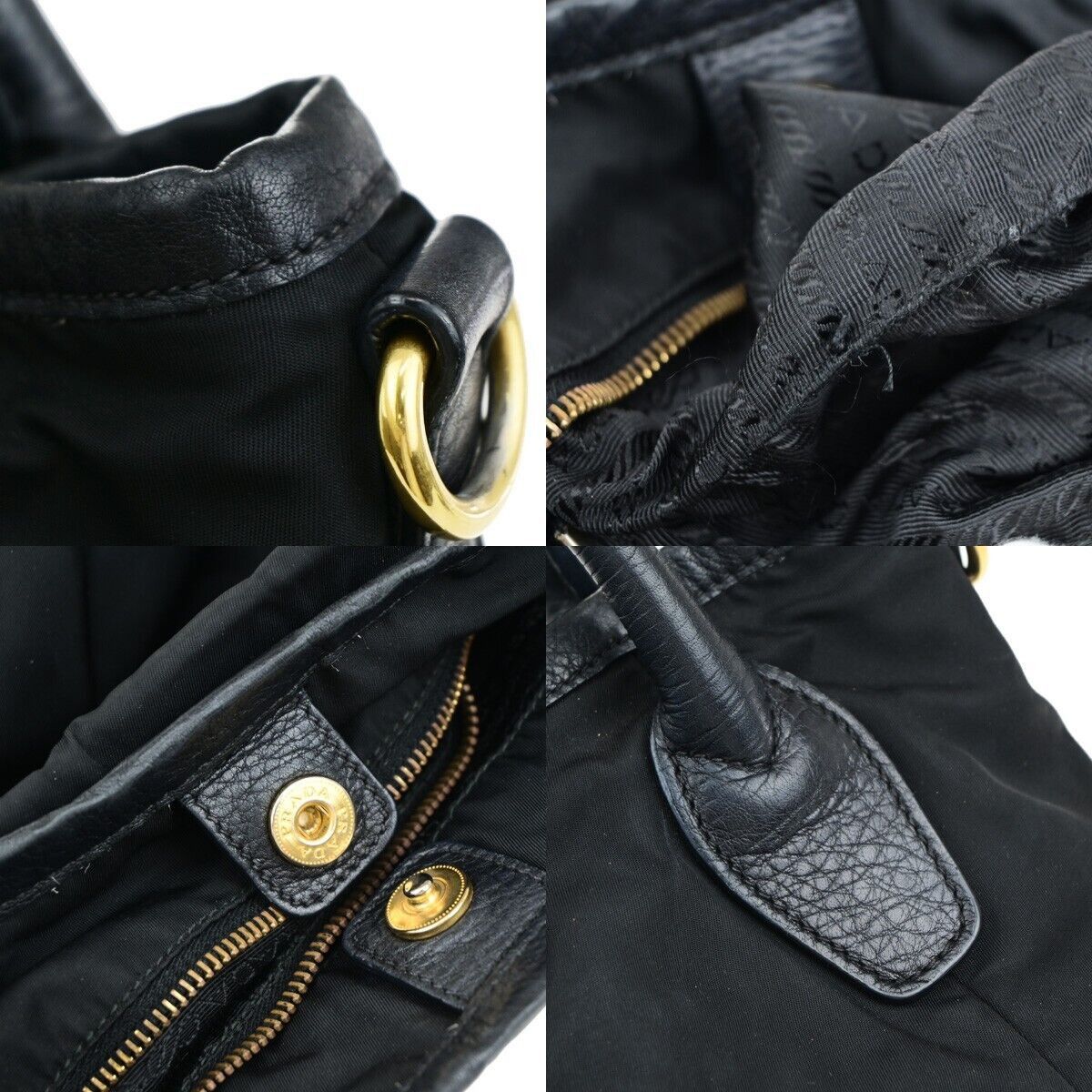Prada Tessuto Black Synthetic Shoulder Bag (Pre-Owned) Size ONE SIZE - 13 Thumbnail