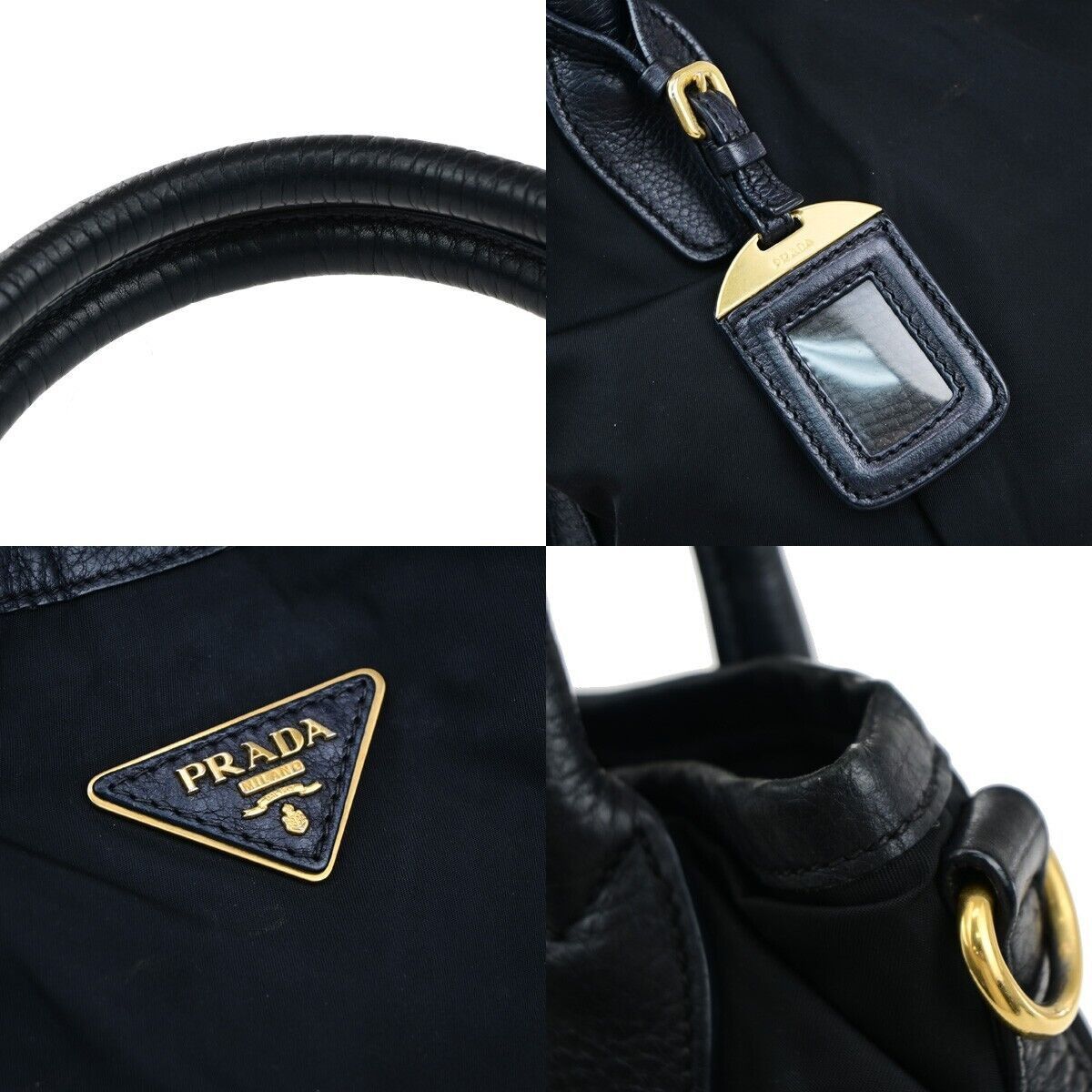 Prada Tessuto Black Synthetic Shoulder Bag (Pre-Owned) Size ONE SIZE - 9 Thumbnail