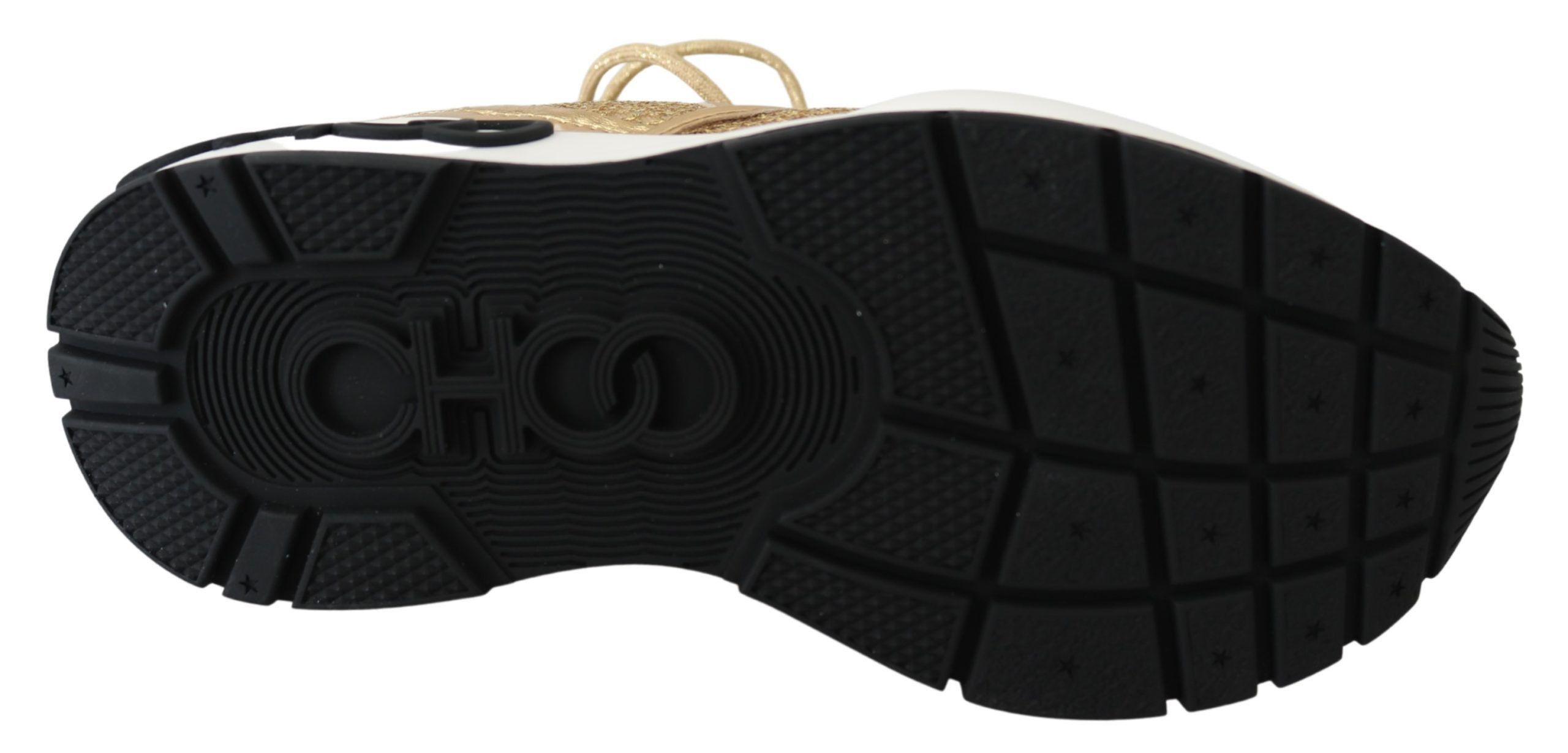 Jimmy Choo Golden Glamour Mesh Leather Women's Sneakers Size US 6.5 / IT 36.5 - 6 Thumbnail