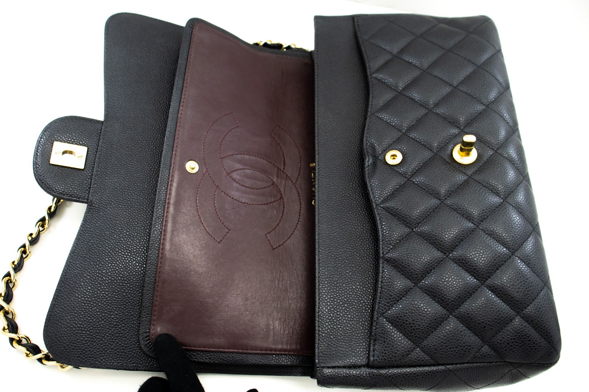 Chanel Double Flap Black Leather Shoulder Bag (Pre-Owned) Size ONE SIZE - 10 Thumbnail