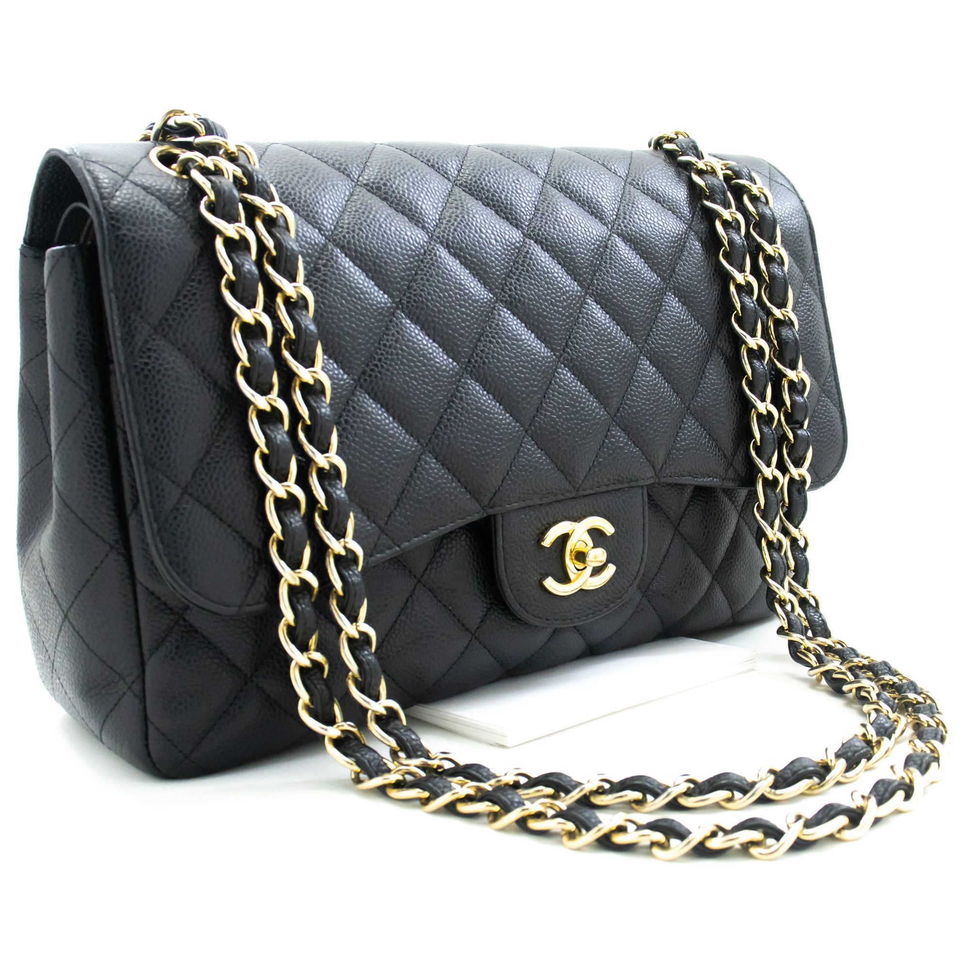 Chanel Double Flap Black Leather Shoulder Bag (Pre-Owned) Size ONE SIZE - 12 Thumbnail