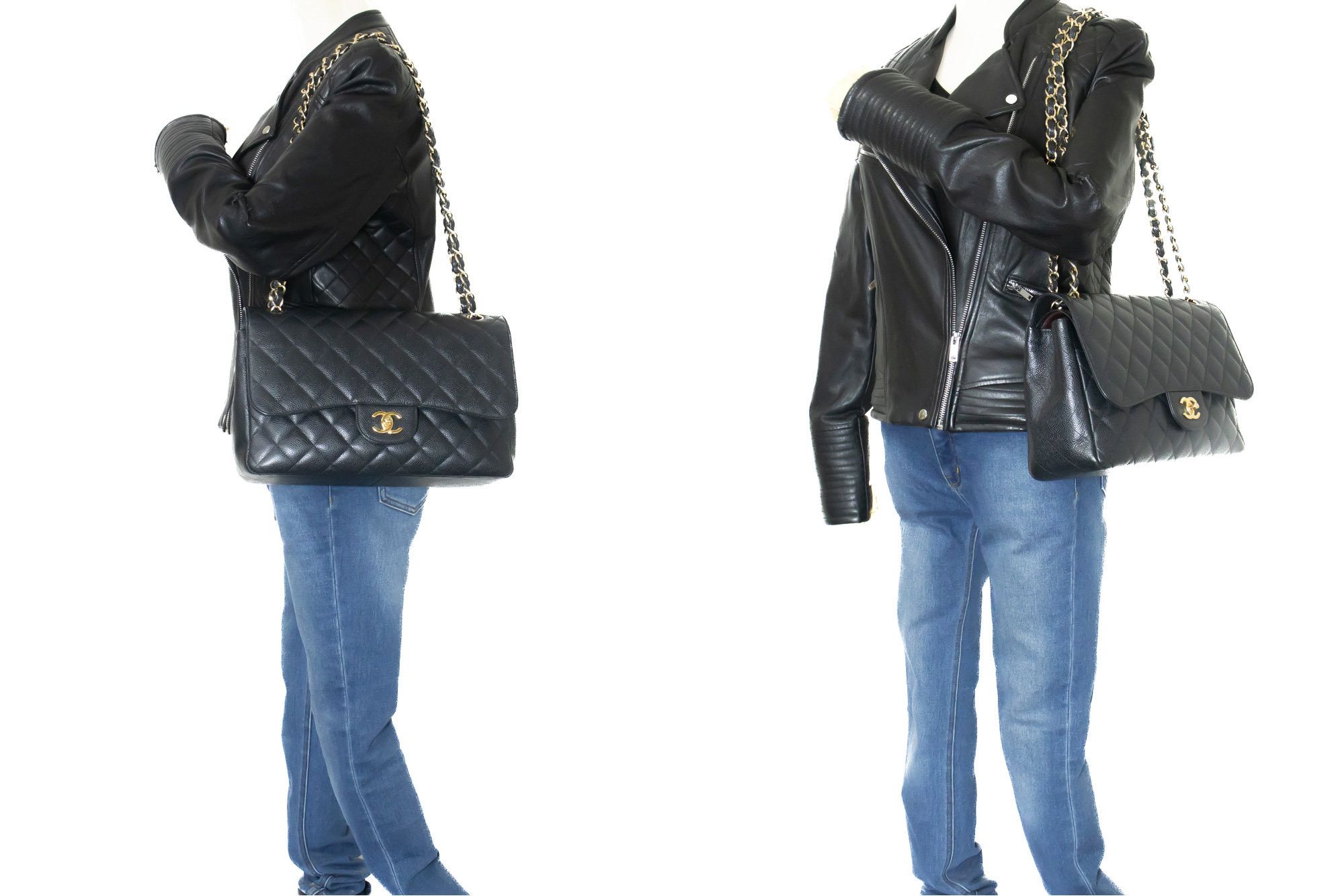 Chanel Double Flap Black Leather Shoulder Bag (Pre-Owned) Size ONE SIZE - 7 Thumbnail