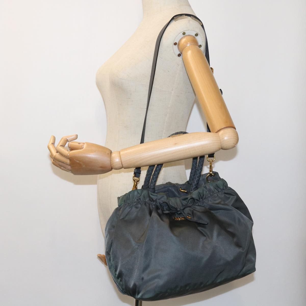Prada Tessuto Grey Synthetic Handbag (Pre-Owned) Size ONE SIZE - 8 Thumbnail