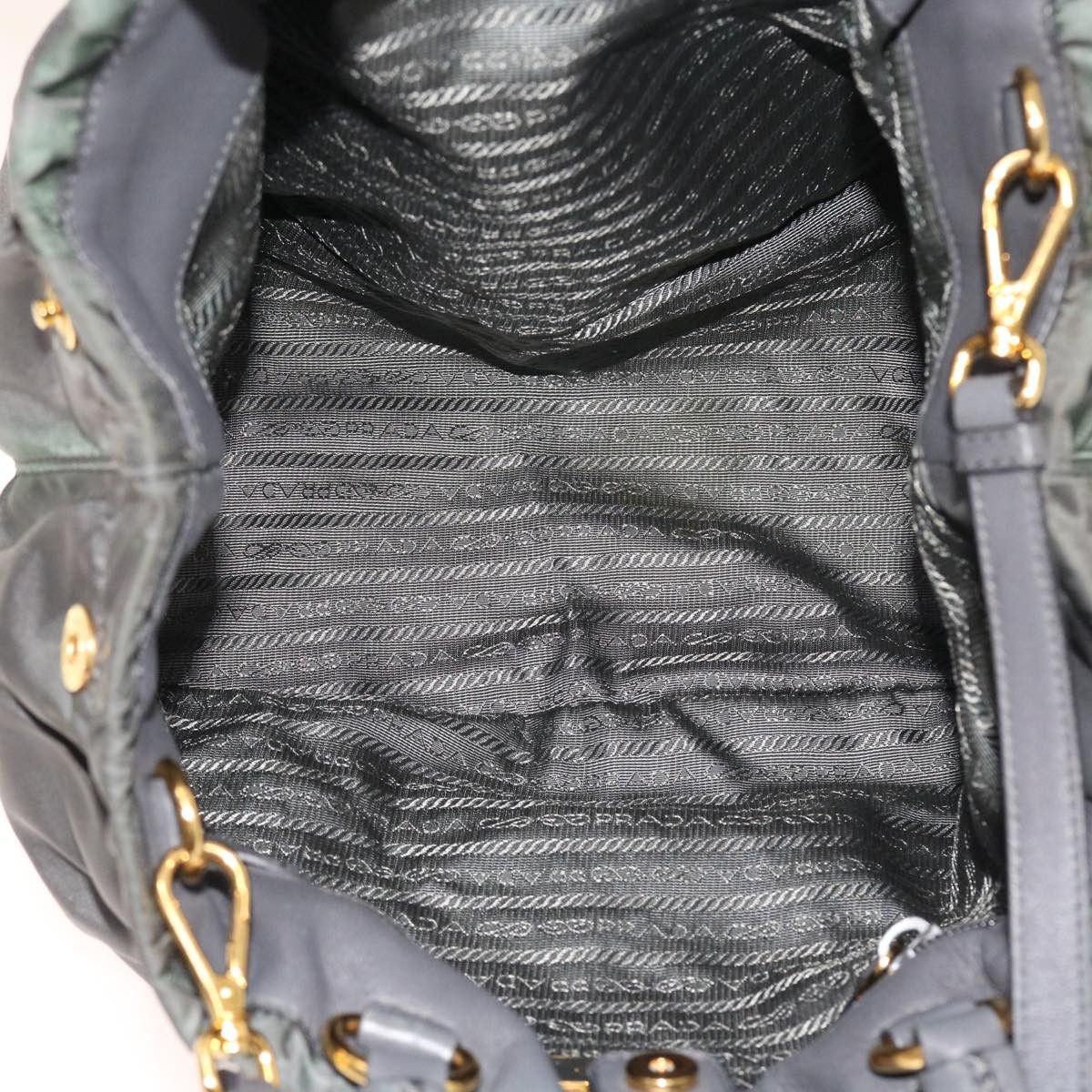 Prada Tessuto Grey Synthetic Handbag (Pre-Owned) Size ONE SIZE - 5 Thumbnail