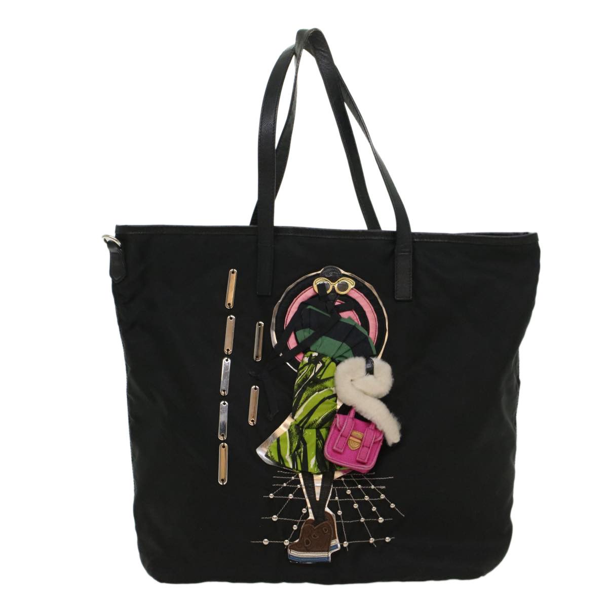 Prada Tessuto Black Synthetic Tote Bag (Pre-Owned) Size ONE SIZE - 2 Thumbnail