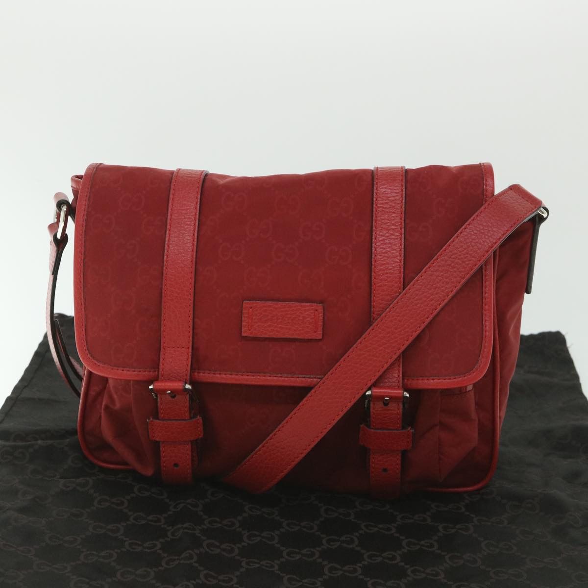 Gucci -- Red Canvas Shoulder Bag (Pre-Owned) Size ONE SIZE - 9 Thumbnail