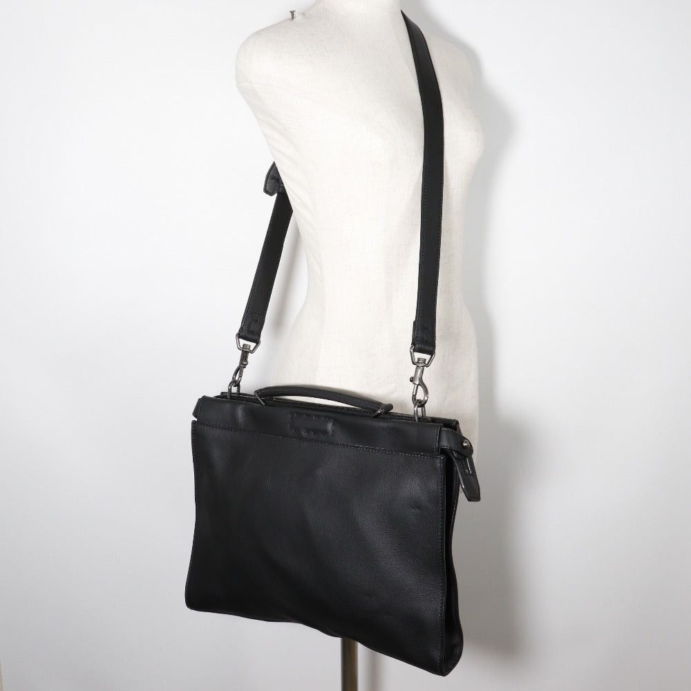 Fendi Peekaboo Black Leather Briefcase Bag (Pre-Owned) Size ONE SIZE - 5 Thumbnail