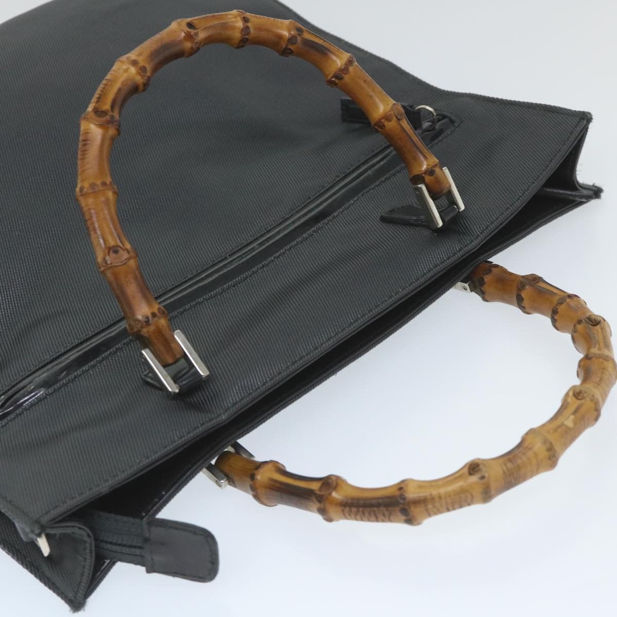 Gucci Bamboo Black Canvas Handbag (Pre-Owned) Size ONE SIZE - 4 Thumbnail