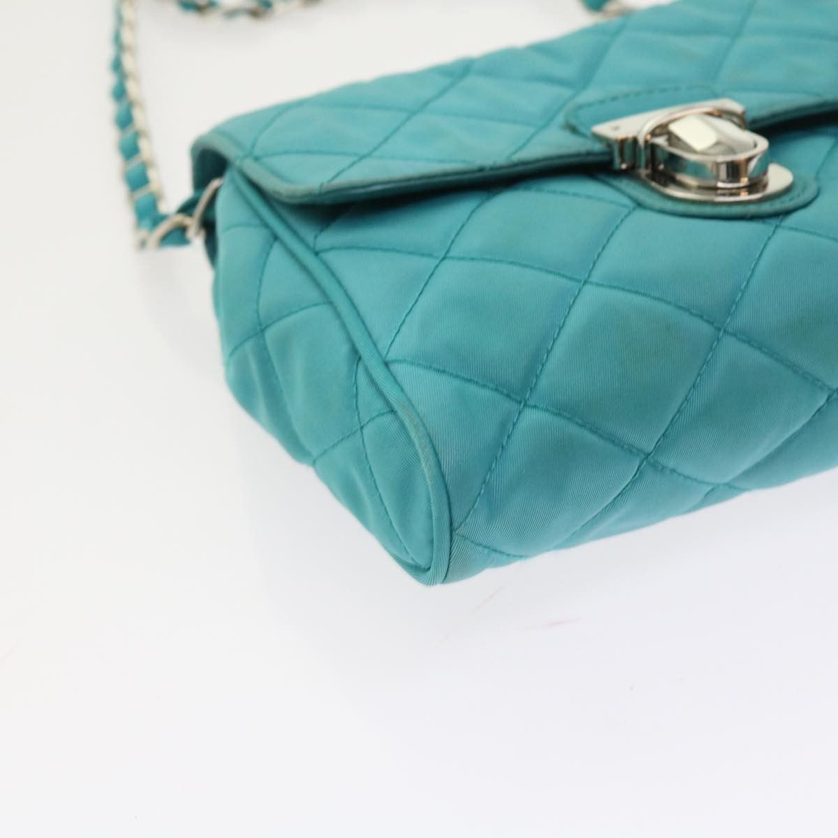 Prada Tessuto Turquoise Synthetic Shoulder Bag (Pre-Owned) Size ONE SIZE - 13 Thumbnail