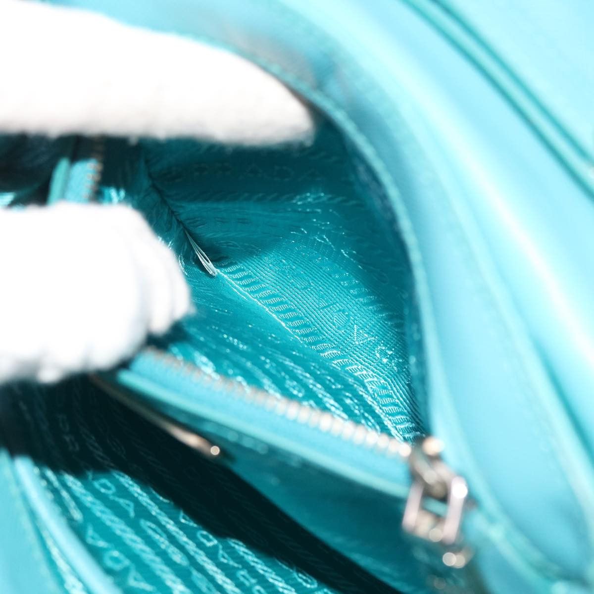 Prada Tessuto Turquoise Synthetic Shoulder Bag (Pre-Owned) Size ONE SIZE - 11 Thumbnail