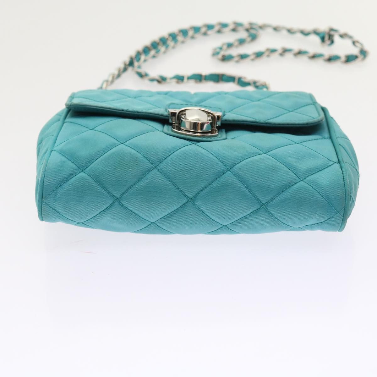 Prada Tessuto Turquoise Synthetic Shoulder Bag (Pre-Owned) Size ONE SIZE - 3 Thumbnail