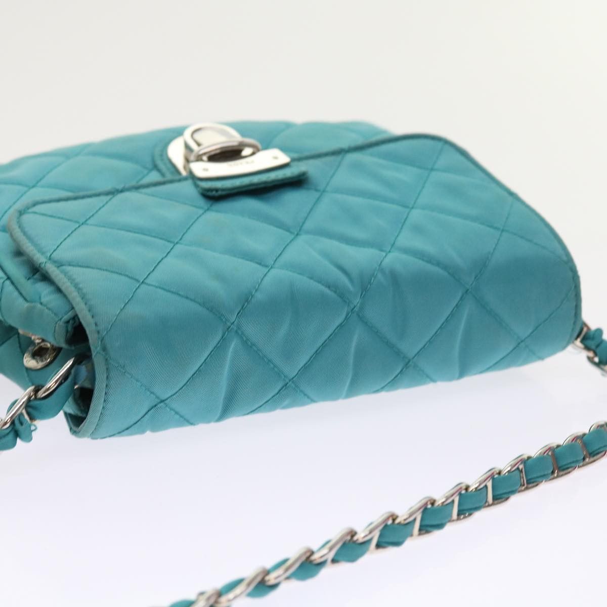 Prada Tessuto Turquoise Synthetic Shoulder Bag (Pre-Owned) Size ONE SIZE - 4 Thumbnail