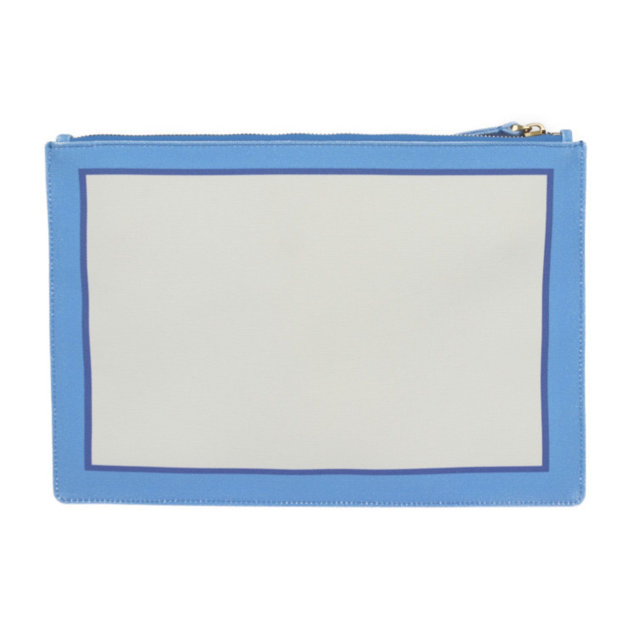 Valentino Valentino Garavani Honolulu Pouch Second Bag UW2P0U84 Canvas Light Blue Ivory Orange Clutch Size ONE SIZE - 3 Thumbnail