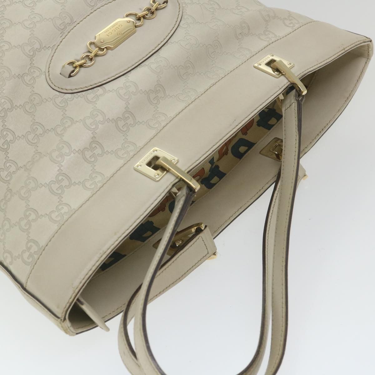 Gucci Gg Signature White Canvas Shoulder Bag (Pre-Owned) Size ONE SIZE - 4 Thumbnail
