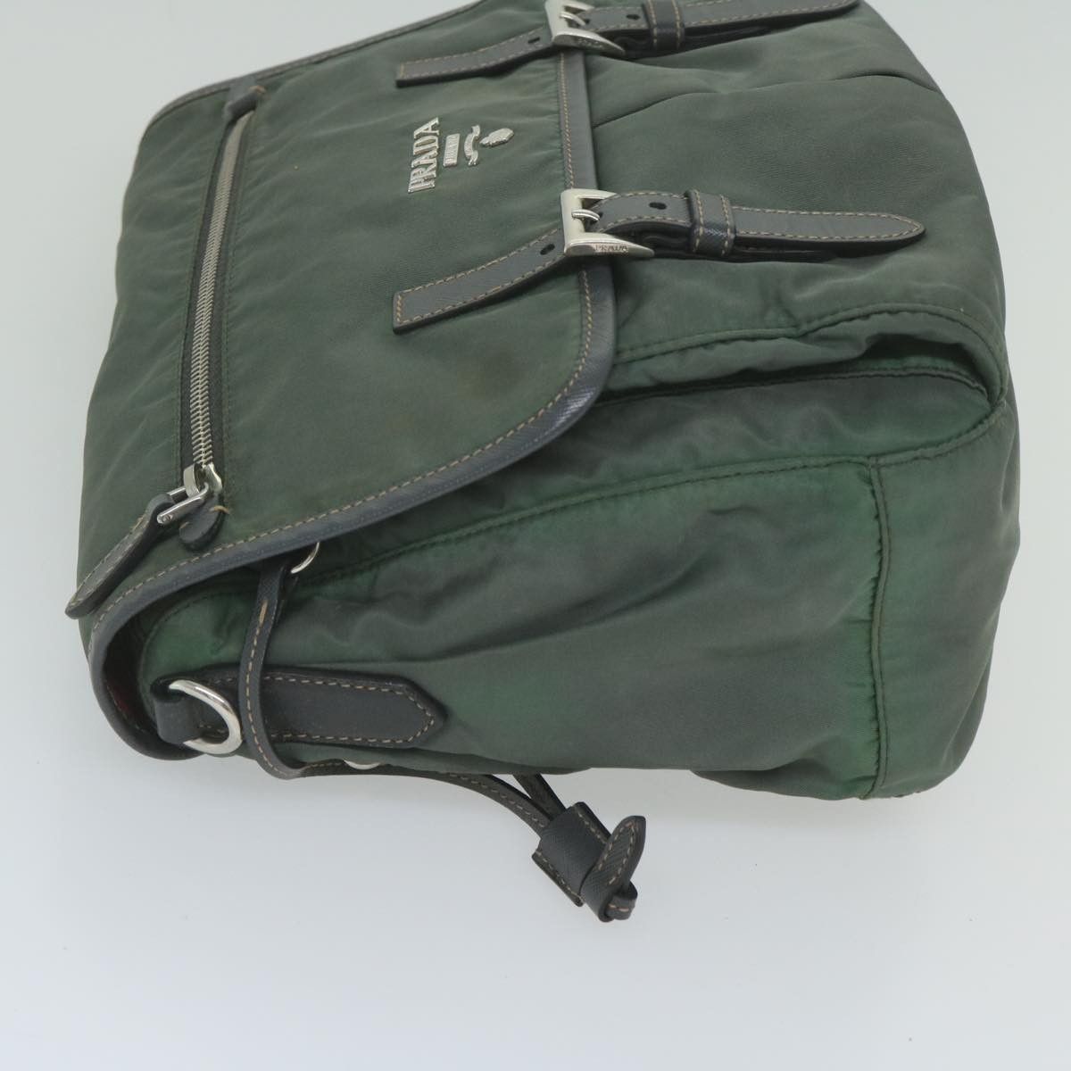 Prada Tessuto Khaki Synthetic Shoulder Bag (Pre-Owned) Size ONE SIZE - 12 Thumbnail