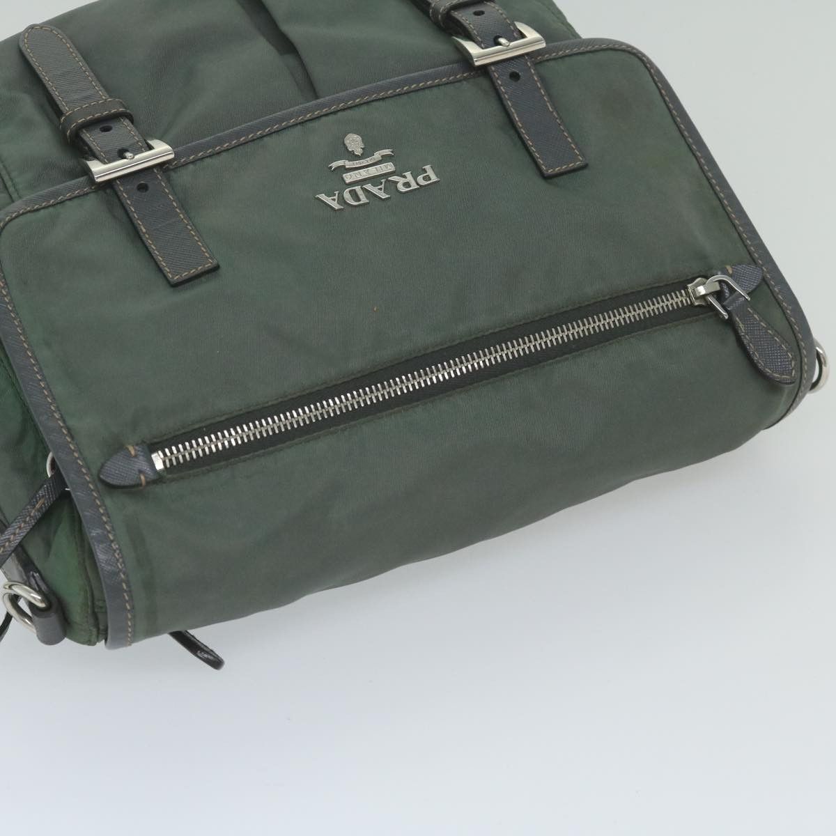 Prada Tessuto Khaki Synthetic Shoulder Bag (Pre-Owned) Size ONE SIZE - 4 Thumbnail