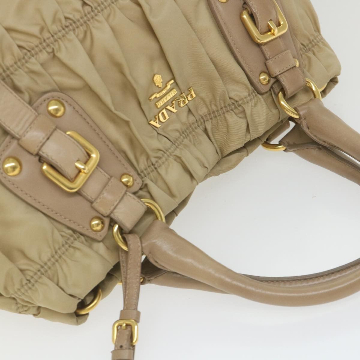 Prada Beige Synthetic Handbag (Pre-Owned) Size ONE SIZE - 12 Thumbnail